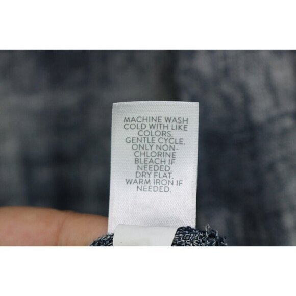 Pure Jill Linen Blend Long Open Cardigan-Size Small-One Button-Pockets - Picture 9 of 9